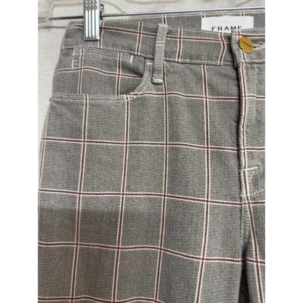 FRAME Sz 25 Le High Skinny Ankle Gray Plaid Denim Jeans Pants womens $228 - Picture 9 of 11